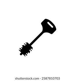 Secure Key Silhouette, Lock or Unlock Device Solid Flat Vector Icon Isolated on White Background.