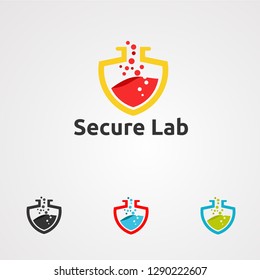 secure lab logo vector, icon, element