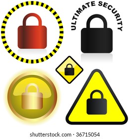Secure labels with padlock