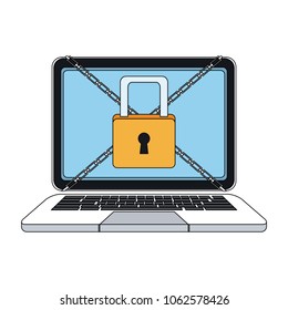 Secure laptop symbol