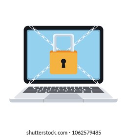 Secure laptop symbol