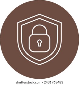 Secure Line Circle Icon design 