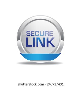 Secure Link Blue Circular Vector Button