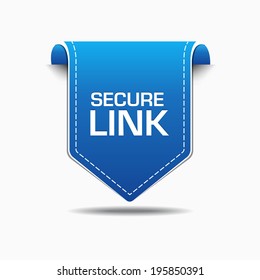 Secure Link Blue Label Icon Vector Design