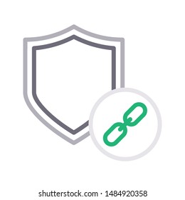 secure link colour line vector icon