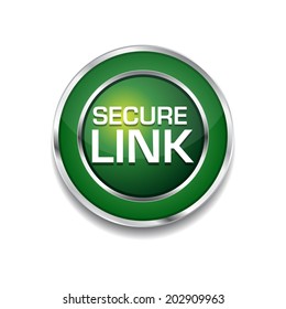 Secure Link Glossy Shiny Circular Vector Button