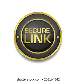 Secure Link Glossy Shiny Circular Vector Button