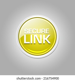 Secure Link Glossy Shiny Circular Vector Button