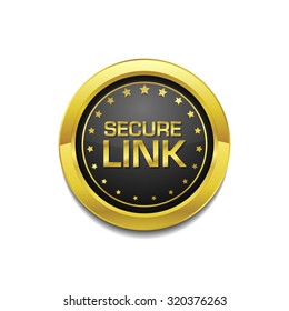 Secure Link Glossy Shiny Circular Vector Button