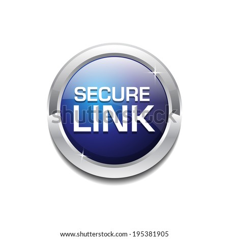 Secure Link Glossy Shiny Circular Vector Button