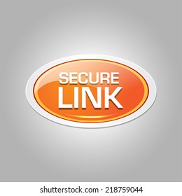 Secure Link Glossy Shiny Elliptical Vector Button