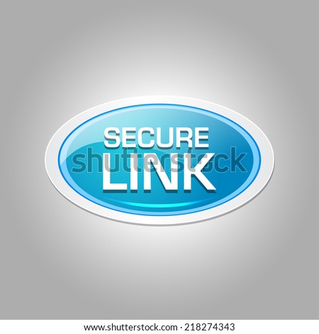 Secure Link Glossy Shiny Elliptical Vector Button
