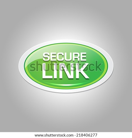 Secure Link Glossy Shiny Elliptical Vector Button