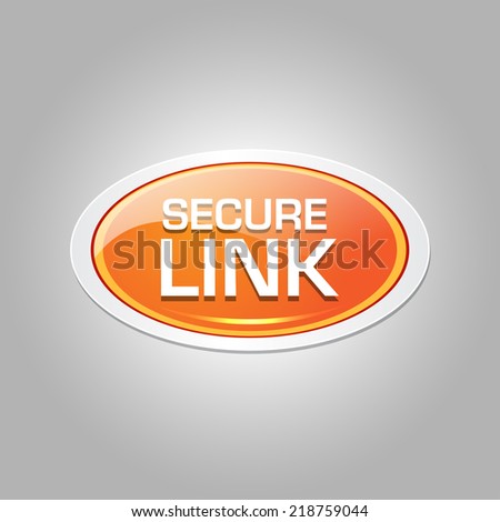 Secure Link Glossy Shiny Elliptical Vector Button