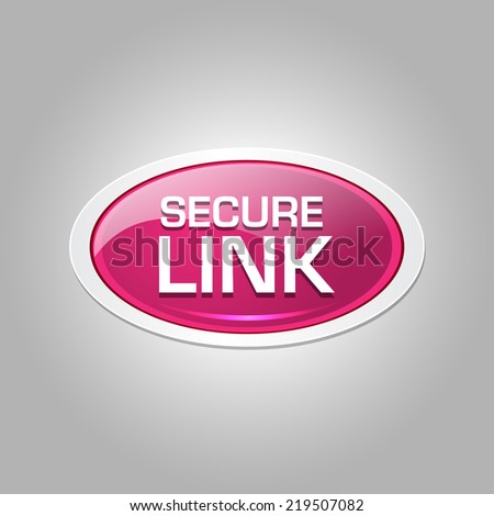 Secure Link Glossy Shiny Elliptical Vector Button Icon Set