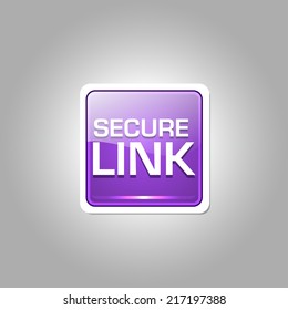 Secure Link Glossy Shiny Rounded Corner Vector Button