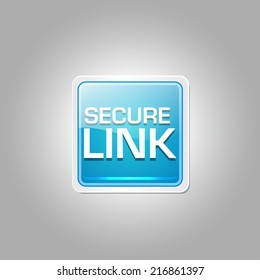 Secure Link Glossy Shiny Square Vector Button