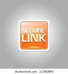 Secure Link Glossy Shiny Square Vector Button