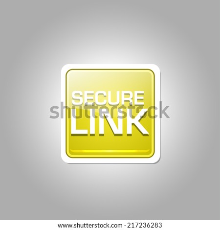 Secure Link Glossy Shiny Square Vector Button
