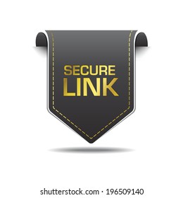 Secure Link Gold Black Label Icon Vector Design