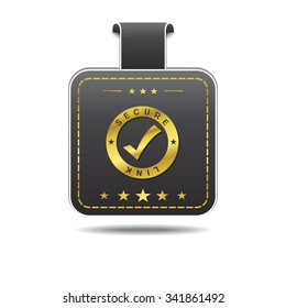 Secure Link golden Vector Icon Design