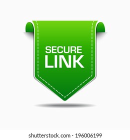 Secure Link Green Label Icon Vector Design