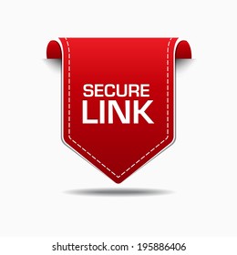 Secure Link Red Label Icon Vector Design