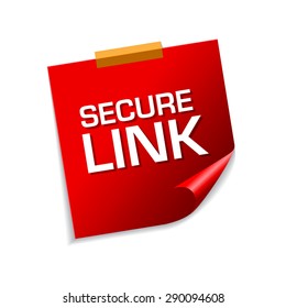 Secure Link Red Sticky Notes Vector Icon Design