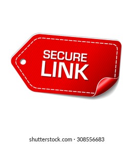 Secure Link Red Vector Icon Design