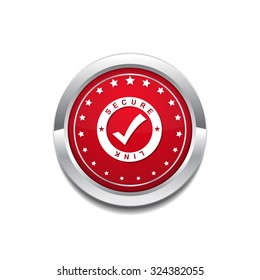 Secure Link Red Vector Icon Button