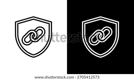 Secure Link White Icon Set Design