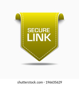 Secure Link Yellow Label Icon Vector Design