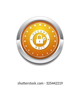 Secure Link Yellow Vector Icon Button