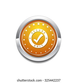 Secure Link Yellow Vector Icon Button