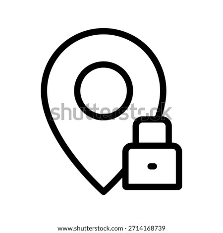 Secure Location Lock icon set for privacy, GPS protection, access control and safe navigation
