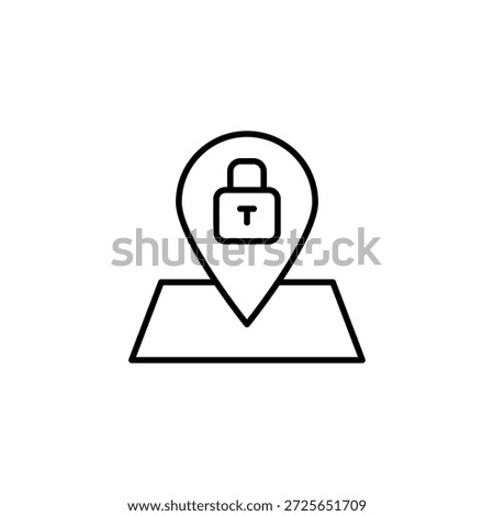 Secure Location Pin Icon Outline Minimalist Map Marker