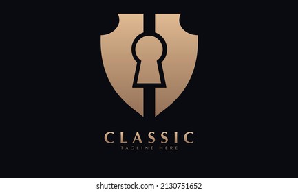 Secure Lock abstract monogram vector logo template