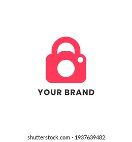 Secure Lock Camera Logo Abstract Unique Simple alphabet letter Unique logo for business and company. Creative lettering and corporate identity. Branding design
