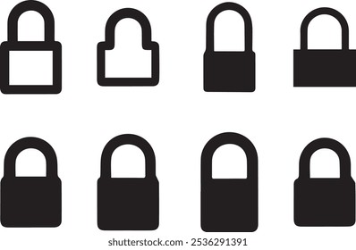 Secure Lock Icon Set: High-Quality Vector Icons for Privacy and Security Designs.