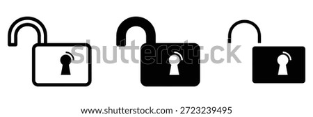 Secure lock icons for protection and safety online,Lock icon set. Padlock and open closed. Locked and open icon. Security symbol. Vector illustration.
