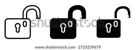 Secure lock icons for protection and safety online,Lock icon set. Padlock and open closed. Locked and open icon. Security symbol. Vector illustration.