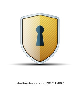 Secure Lock Shield sign illustration