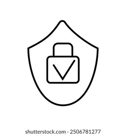 Secure lock symbol on a shield representing safety and protection in a digital environment