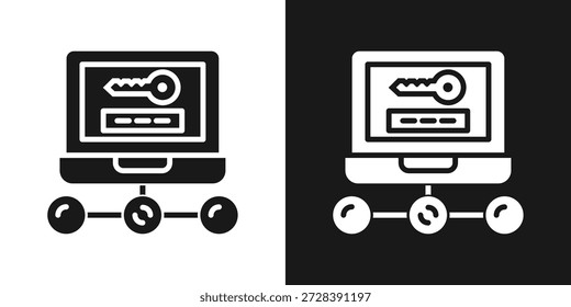 Icono De Inicio de sesión Seguro En Estilo Glifo Blanco Y Negro
