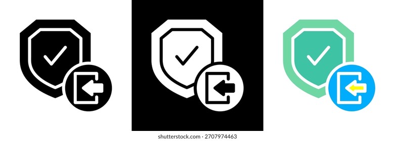 Icono De Inicio de sesión Seguro De La Ilustración vectorial De Estilo Glifo