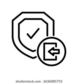 Secure Login Icon Line Vector Illustration