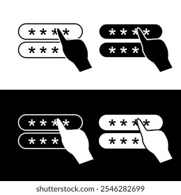 Ícone de Logon Seguro. Ilustração de segurança de senha em vetor de estilo plano. eps 2