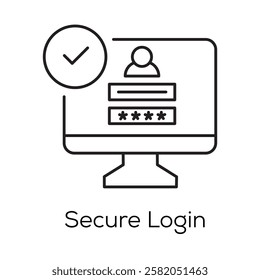 Secure Login Icon – Verified User Authentication and Access Control