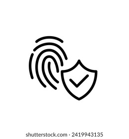Secure login. Touch id verification. Scanning fingerprints. Pixel perfect, editable stroke icon