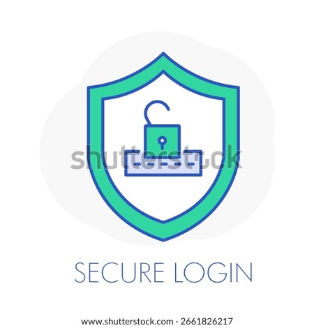 Secure Login, User Access, Password, Shield, Authentication Icon